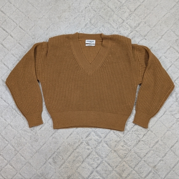 essentiel antwerp Sweaters - Essentiel Antwerp Sweater Womens L Brown Camel Almenara Wool Blend Knit